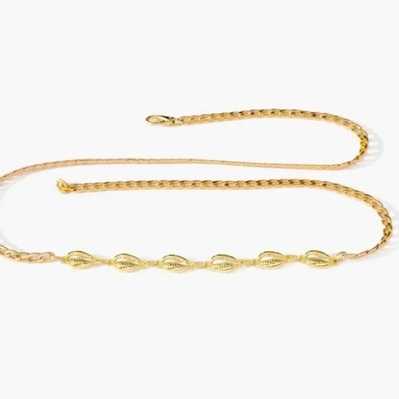 WeWoreWhat | Accessories | Weworewhat Gold Shell Chain Belt  display picture 1